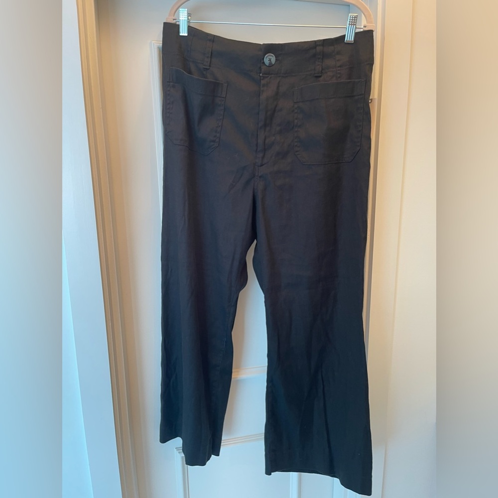 Anthropologie Maeve The Collete black linen pants.  Size 32